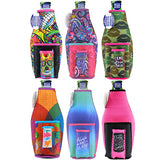 Neoprene 16 oz Bottle Suite Coozie with Cigarette Pouch- 6 Per Retail Ready Display 24642