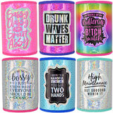 Neoprene Iridescent Can and Bottle Cooler Coozie - 6 Pieces Per Retail Ready Display 24676