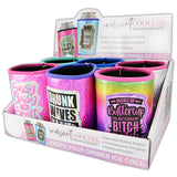 Neoprene Iridescent Can and Bottle Cooler Coozie - 6 Pieces Per Retail Ready Display 24676