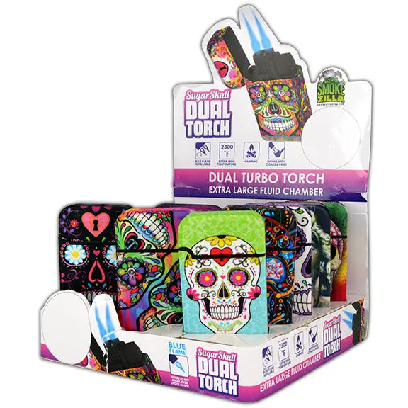 Refillable Sugar Skull Dual Torch