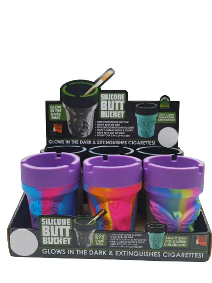 Silicone Butt Bucket Ashtray - 6 Per Retail Ready Display 25428 SMOKEZILLA