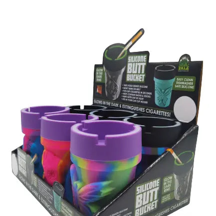 Silicone Butt Bucket Ashtray - 6 Per Retail Ready Display 25428 SMOKEZILLA