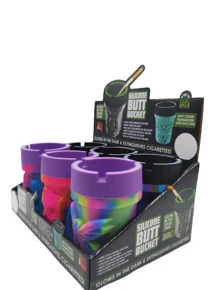 Silicone Butt Bucket Ashtray - 6 Per Retail Ready Display 25428 SMOKEZILLA
