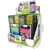 Phone Wallet Dual Pocket Spandex - 12 Pieces Per Retail Ready Display 25469