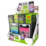 Phone Wallet Dual Pocket Spandex - 12 Pieces Per Retail Ready Display 25469