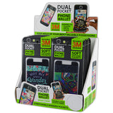 Phone Wallet Dual Pocket Spandex - 12 Pieces Per Retail Ready Display 25469MN