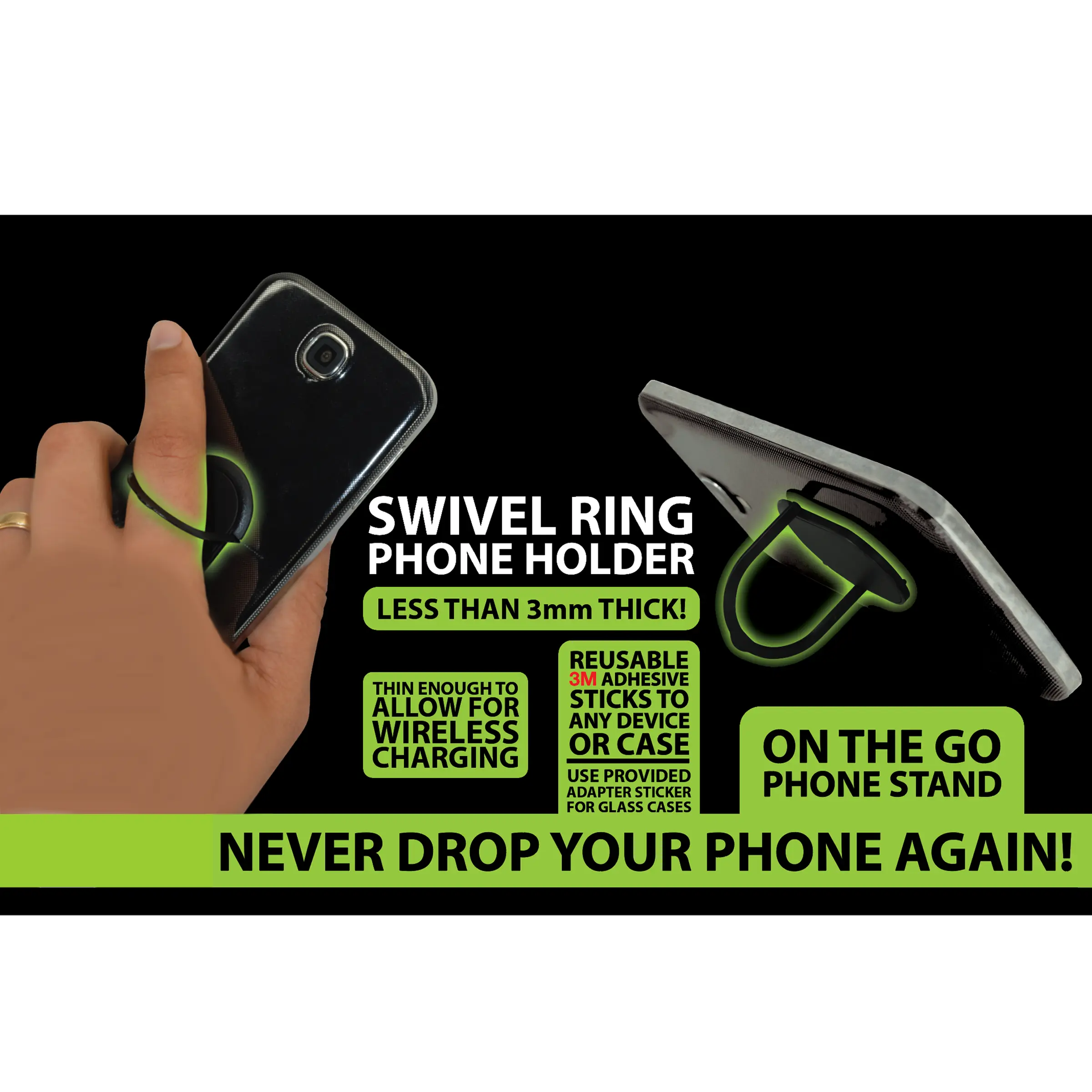 Phone Ring Swivel Holder - 12 Pieces Per Retail Ready Display 25562 GADGET GEAR