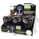 Printed Lid Butt Bucket Ashtray with LED Light - 6 Per Retail Ready Display 25814