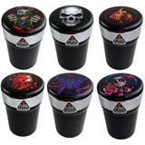 Printed Lid Butt Bucket Ashtray with LED Light - 6 Per Retail Ready Display 25814