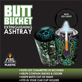 Full Print Butt Bucket Ashtray with LED Light - 6 Per Retail Ready Display 26631