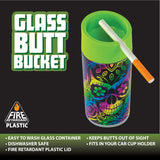 Full Print Glass Butt Bucket Ashtray - 6 Per Retail Ready Display 26636