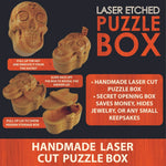 Wood Skull Puzzle Storage Box - 6 Pieces Per Retail Ready Display 23229 SMOKEZILLA
