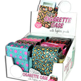 Fabric and Glitter Cigarette Case with Lighter Pouch - 8 Pieces Per Retail Ready Display 29991