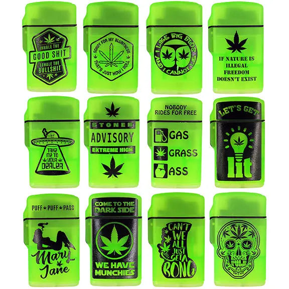 Glow in The Dark Flip Top Lighter - 15 Pieces Per Retail Ready Display 30011 SPICY ZILLA