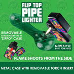 Metal Flip Top Pipe Torch Lighter - 12 Pieces Per Retail Ready Display 30024 SPICY ZILLA