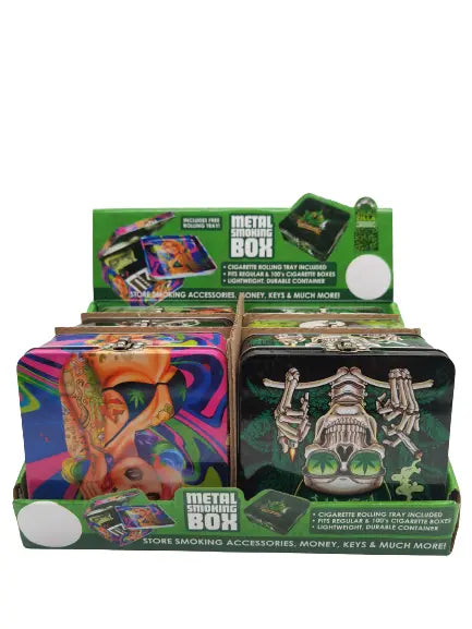 Metal Storage Box with Roll Tray- 6 Pieces Per Retail Ready Display 30026 SPICY ZILLA