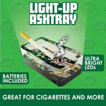 Glass Ashtray with LED Light-Up Design - 6 Per Retail Ready Display 30028 SPICY ZILLA