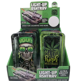 Glass Ashtray with LED Light-Up Design - 6 Per Retail Ready Display 30028 SPICY ZILLA