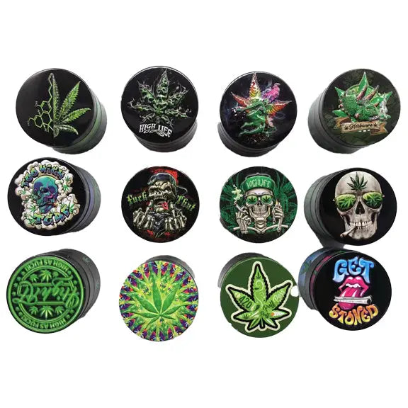 3D Metal Grinder with Magnetic Closure - 12 Pieces Per Retail Ready Display 30030 SPICY ZILLA