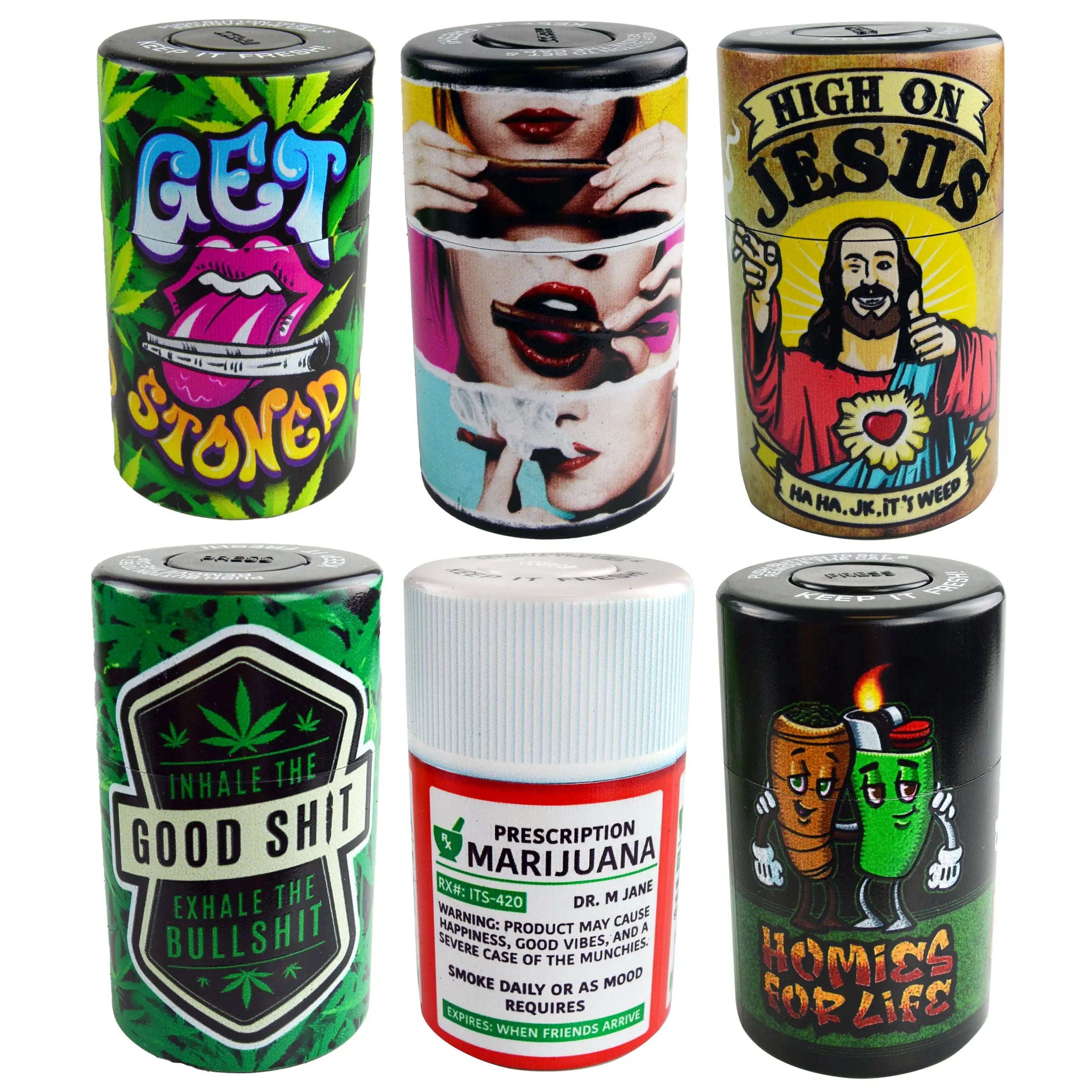 Printed Vacuum Jar Container 6 Pieces Per Retail Ready Display 30037 SPICY ZILLA