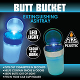 Glow In The Dark Butt Bucket Ashtray with LED Light- 4 Pieces Per Retail Ready Display 40970