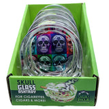 Glass Ashtray in Skull Shaped Design - 4 Pieces Per Retail Ready Display 40932