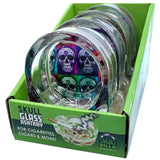 Glass Ashtray in Skull Shaped Design - 4 Pieces Per Retail Ready Display 40932