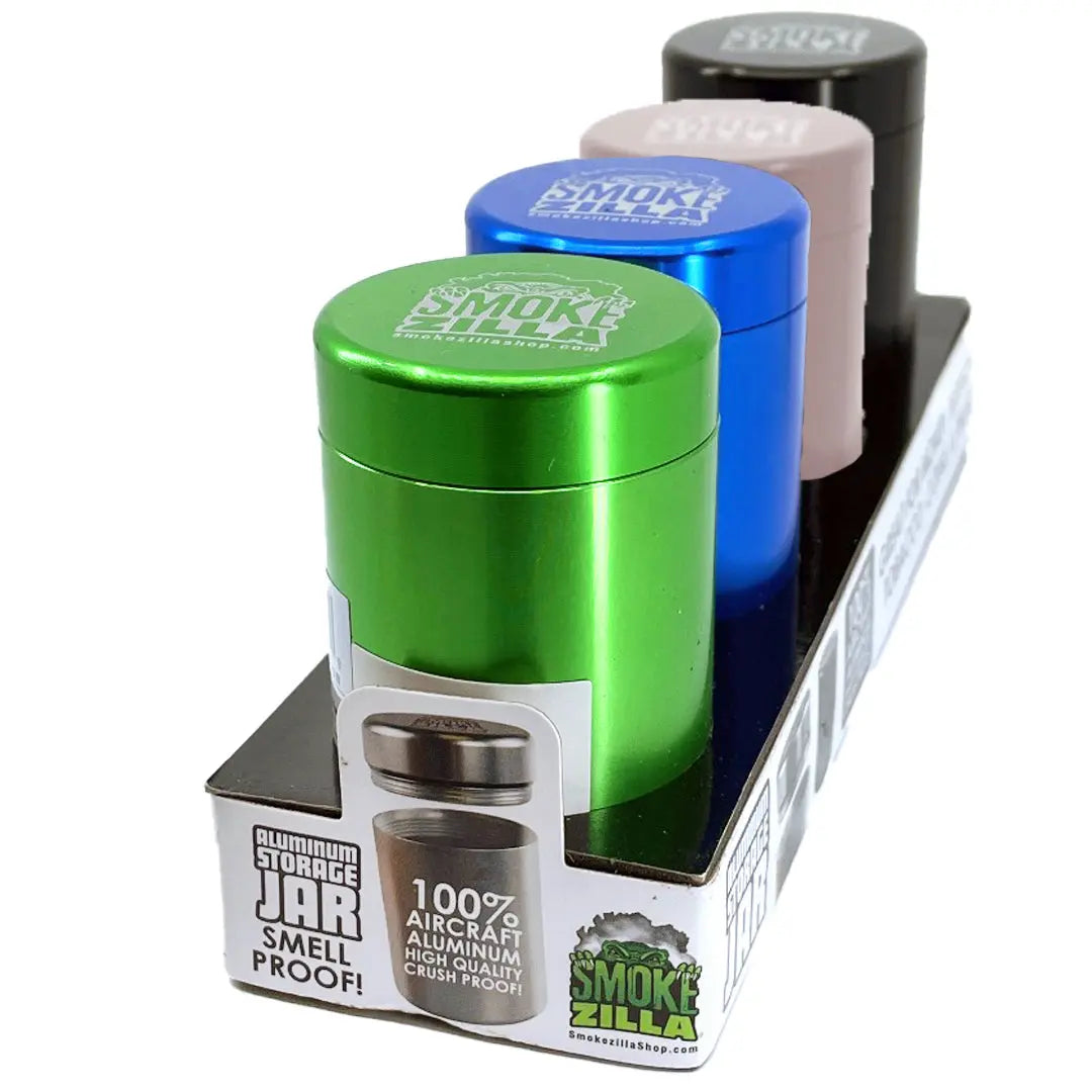 Smell Proof Metal Storage Jar - 4 Pieces Per Retail Ready Display 41406 SMOKEZILLA