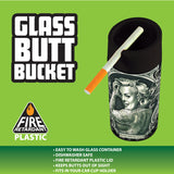 Full Print Glass Butt Bucket Ashtray - 3 Per Retail Ready Wholesale Display 41462