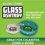 Glow in The Dark Glass Ashtray - 5 Pieces Per Retail Ready Display 41494