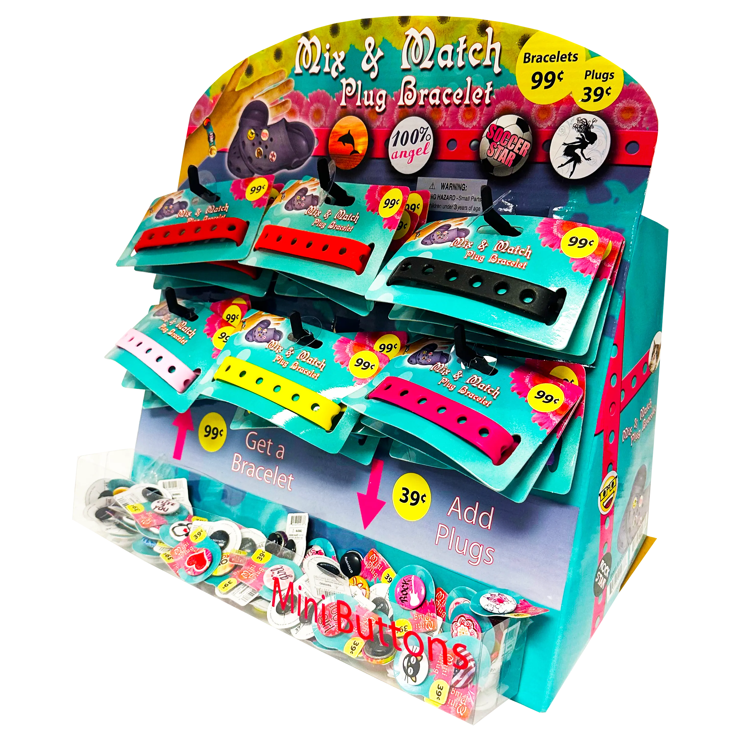 Mix and Match Charm Bracelet - 156 Pieces Per Retail Ready Kit Display 86854 NOVELTY INC