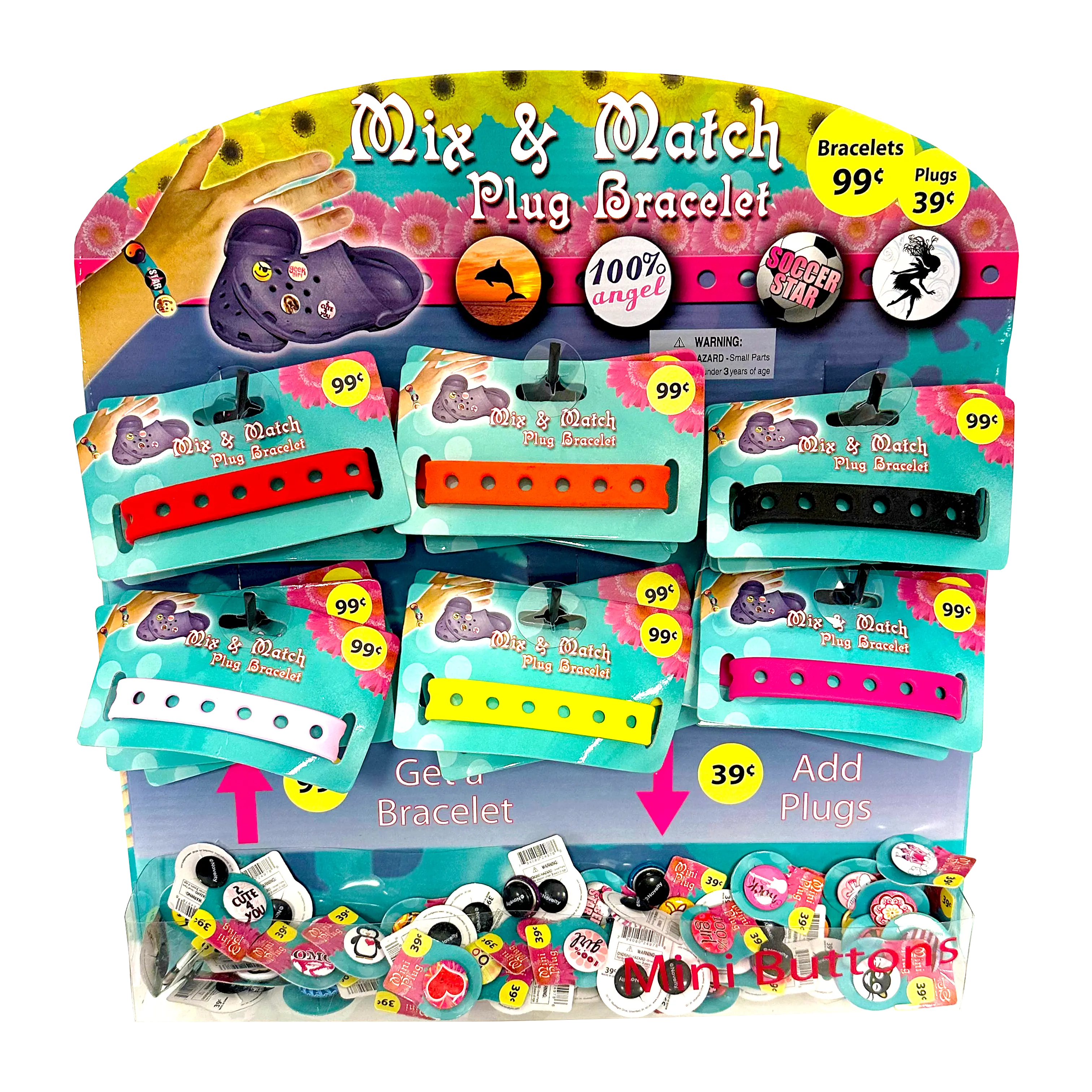 Mix and Match Charm Bracelet - 156 Pieces Per Retail Ready Kit Display 86854 NOVELTY INC