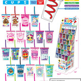 10 oz Kids Cup with Straw Assortment Floor Display - 24 Pieces Per Retail Ready Display 88212 KIPP BROTHERS