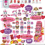 Valentine's Day Glass and Pillow Assortment Floor Display - 42 Pieces Per Retail Ready Display 88264