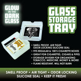 Glow in The Dark Large Glass Ashtray with Storage - 6 Per Retail Ready Display 88292
