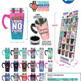 16 oz Travel Mug Assortment Floor Display - 24 Pieces Per Retail Ready Display 88313 NOVELTY INC