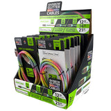 Charging Cable Rainbow Assortment 3FT - 12 Pieces Per Retail Ready Display 88318