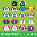 Plush Mohawk Monkey Assortment Floor Display - 24 Pieces Per Retail Ready Display 88343 KIPP BROTHERS