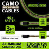 Charging Cable Camo Assortment 3FT - 12 Pieces Per Retail Ready Display 88457