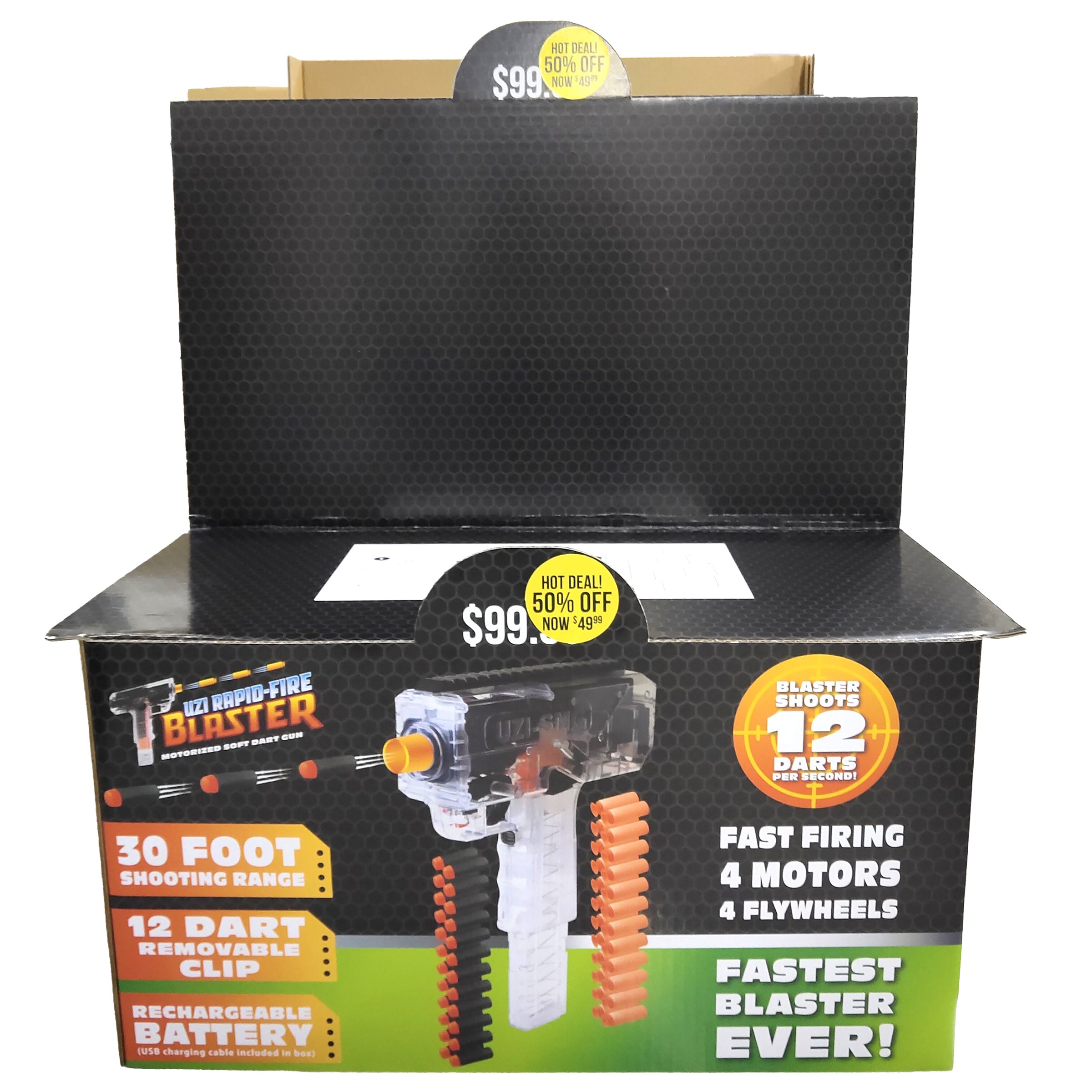 Merchandising Fixture - Corrugated Soft Dart Gun Display ONLY 975310 NOVELTY INC