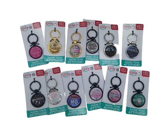 Metal Key Chain with Saying - 12 Pieces Per Retail Ready Display 22901 KIPP BROTHERS
