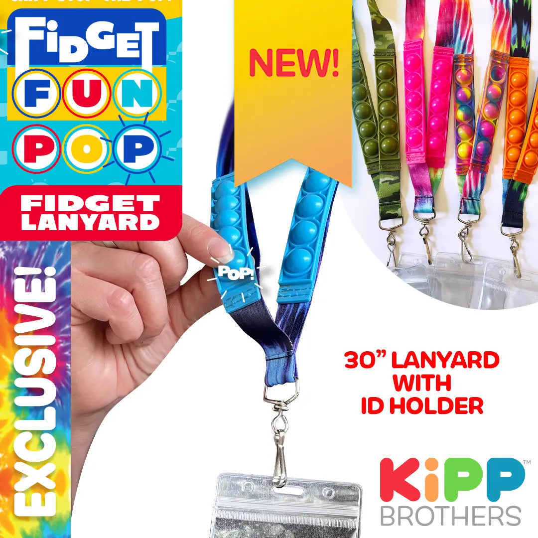 Fidget Pop Lanyard with Id Holder - 12 Pieces Per Retail Ready Display 22654 KIPP BROTHERS