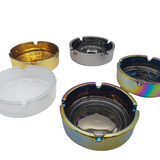 Round Glass Metal Plated Ashtray - 5 Pieces Per Retail Ready Display 41466
