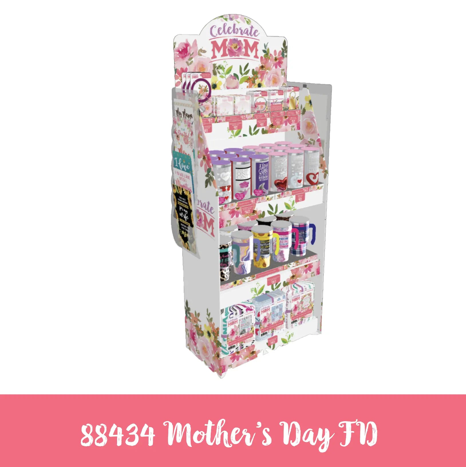 Mother's Day Celebrate Mom Assortment Floor Display - 96 Pieces Per Retail Ready Floor Display 88434 KIPP BROTHERS
