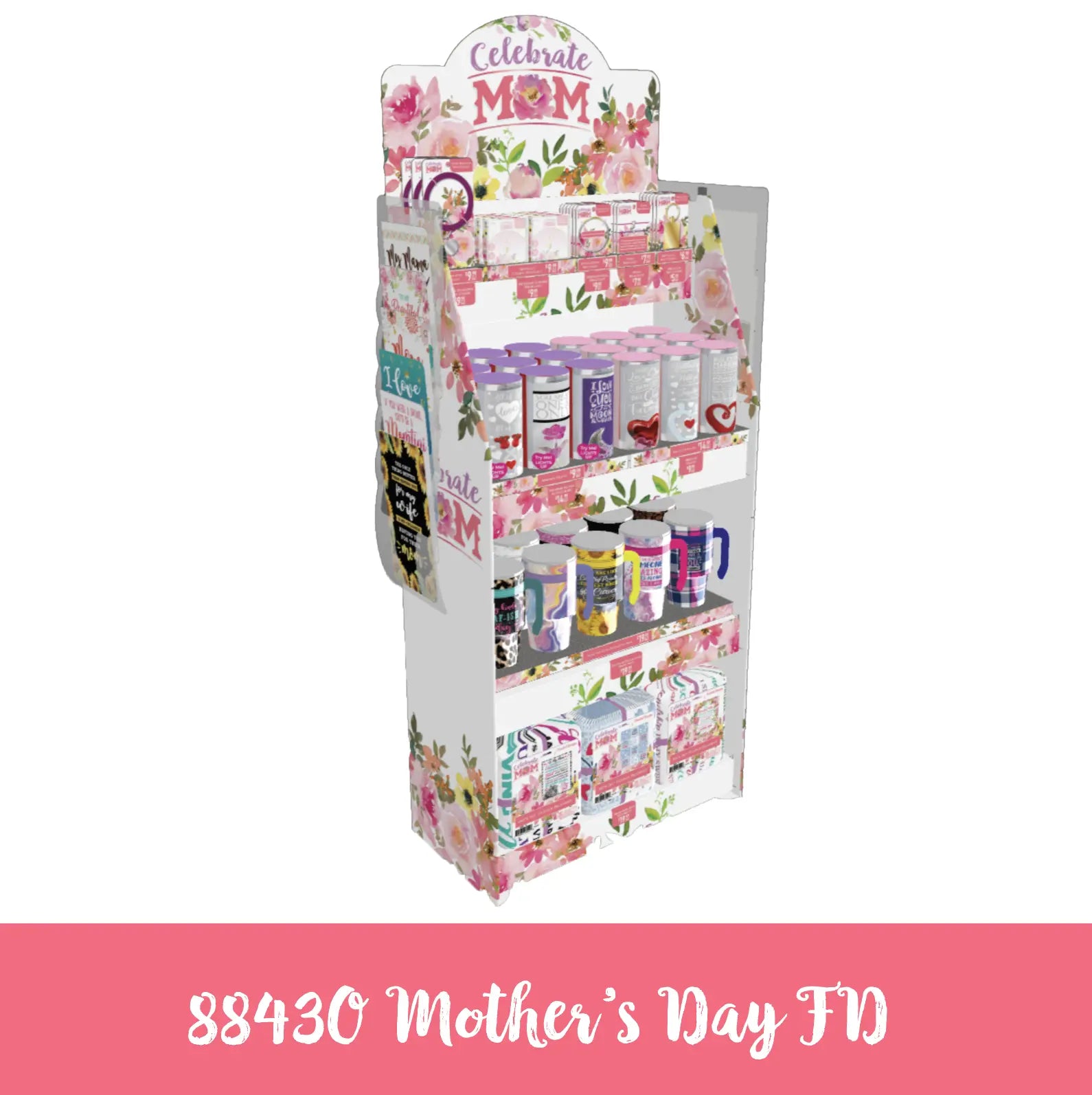 Mother's Day Celebrate Mom Assortment Floor Display - 96 Pieces Per Retail Ready Floor Display 88430 KIPP BROTHERS