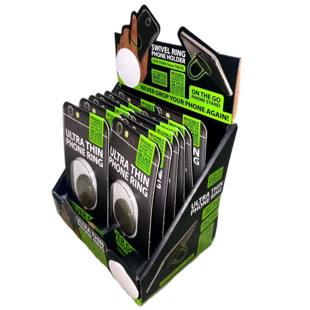 Phone Ring Swivel Holder - 12 Pieces Per Retail Ready Display 25562 GADGET GEAR
