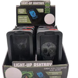 Black Glass Ashtray with LED Light-Up Design - 6 Pieces Per Retail Ready Display 23104