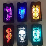 Black Glass Ashtray with LED Light-Up Design - 6 Pieces Per Retail Ready Display 23104 SMOKEZILLA