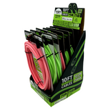 Charging Cable Glow in The Dark Assortment 10FT - 6 Pieces Per Retail Ready Display 88406