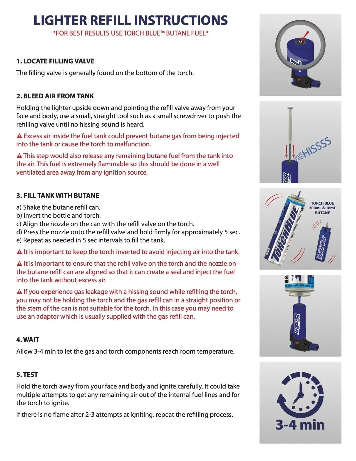 Jumbo Dragon Torch Lighter Refill Instructions